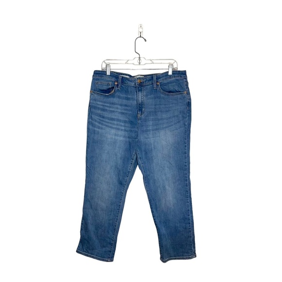 Universal Thread High Rise Slim Straight Leg Crop Light Wash Jeans 16 Women’s - Picture 2 of 13